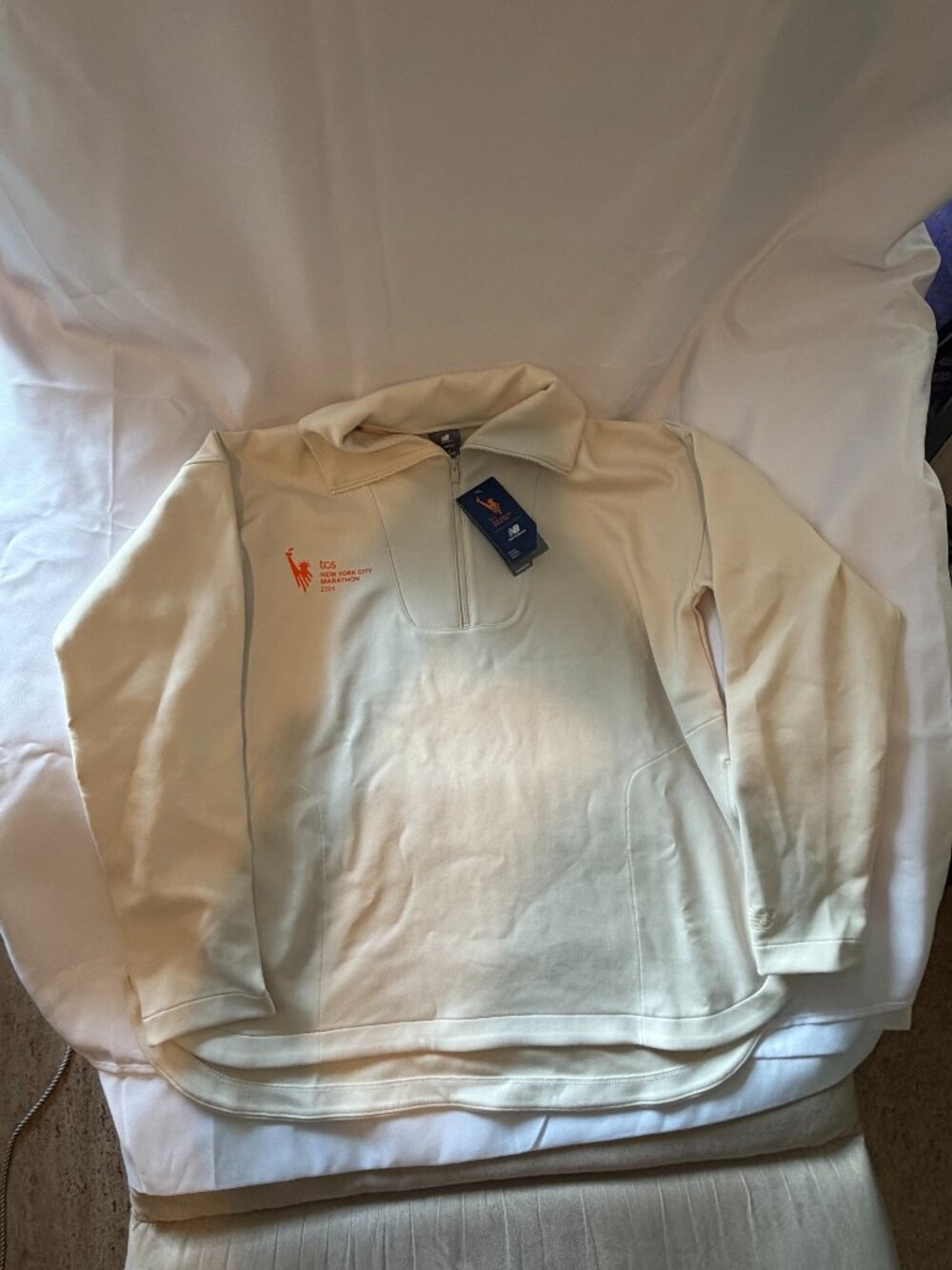 Womrne's NYC Marathon Oversized Half Zip - Size Small - Color Linen